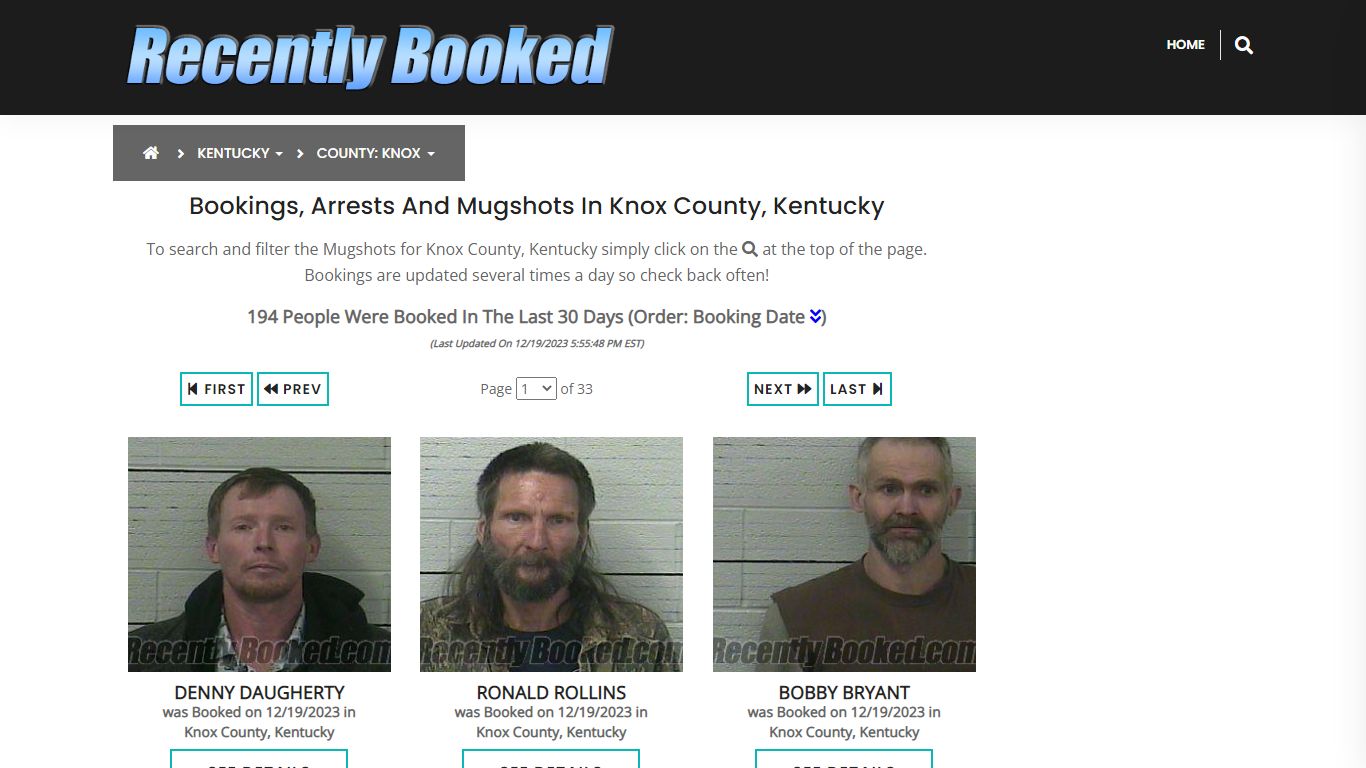 Recent bookings, Arrests, Mugshots in Knox County, Kentucky